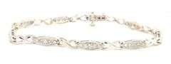 10kt White gold 1ctw diamond station bracelet