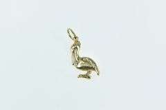 14K Yellow Gold Pelican Coastal Sea Bird Animal Wildlife Charm/Pendant