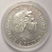 2010 1 Ounce Silver Britannia 2 Pound Coin