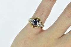 18K Yellow Gold 1.69 Ctw Sapphire Diamond Chevron Ring