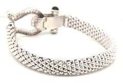 Set of diamond horseshoe clasp mesh necklace and bracelet