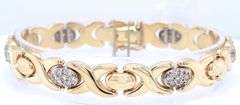 14kt Yellow gold Pave diamond XO bracelet
