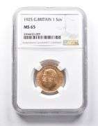 MS65 1925 Great Britain 1 Sovereign Gold Coin NGC