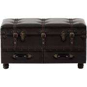 Vintage Mid-Century Leather Storage Bench