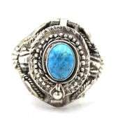Vintage 925 sterling silver Turquoise locket ring