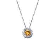 Dancing gem sterling silver pendant
