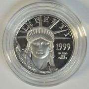 1999 Superb Gem Cameo Proof $25 Pure Platinum Eagle. Box/COA