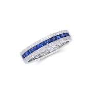 14KT White Gold 0.55ctw Blue Sapphire and Diamond Ring