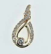 10K Rose Gold Diamond Encrusted Loop Twist Statement Pendant