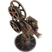 Vintage Steampunk Projector Statue with LED Illumination