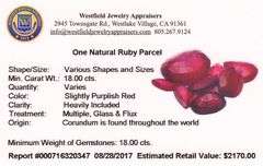 Wonderful Collection of 18.00CTW Ruby Gemstone Parcel