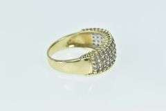 14K Yellow Gold Pave Squared Diamond Statement Band Ring