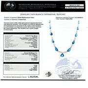 14K WHITE GOLD AQUAMARINE AND DIAMOND NECKLACE 22.36 C.T.W.