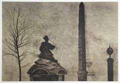 Kitaj, Ronald B "Place de la Concorde" a Rare Limited Original Offset Lithograph on Paper, 1990