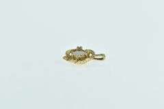 14K Yellow Gold Vintage Opal Diamond Accent Nugget Charm/Pendant