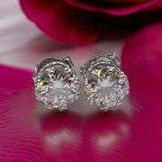 Sparkling 2.04 Ct VVs1 F-G Lab Simulated Diamond Earrings