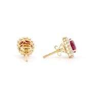 14KT Yellow Gold 2.05ctw Ruby and Diamond Earrings