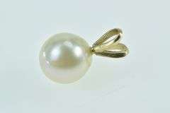 14K Yellow Gold 6.9mm Pearl Vintage Classic Statement Pendant