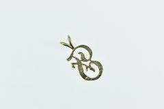 14K Yellow Gold F Monogram Cursive Letter Initial Name Charm/Pendant