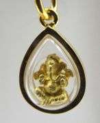 Gold Ganesh Amulet / Pendant  Hindu God