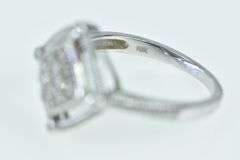 10K White Gold Squared Diamond Pave Domed Statement Ring