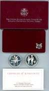 1995 Olympic 2-Piece Proof Commemorative Set w/Box and CoA