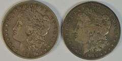 Very sharp key dates 1884-S & 1901-S Morgan Silver Dollars in XF45