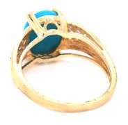 14kt Yellow gold Turquoise and diamond ring