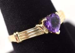 Loving 10K Yellow Gold Amethyst Gemstone