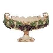 Handcrafted Tuscan Style Vigne Elegante Decorative Centerpiece Bowl