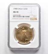 MS70 1988 $50 American Gold Eagle 1 Oz Gold NGC