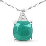 Genuine 2.2ct Emerald Sterling Silver Pendant