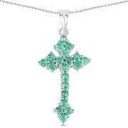 2ct Genuine Emerald .925 Sterling Silver Pendant
