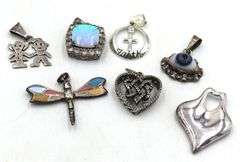 Group lot of Vintage 925 sterling silver Pendants