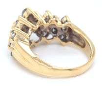 14kt Yellow gold 2ctw diamond cluster ring