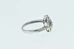 10K White Gold Squared Diamond Pave Domed Statement Ring