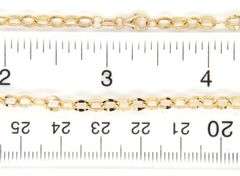 14kt Yellow gold Fancy flat link chain necklace