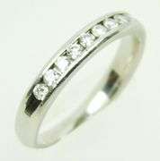 Platinum Band with 10 Round Diamonds, Size 6