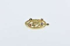 14K Yellow Gold Floral 16 Sweet Sixteen Ruby Sapphire Charm/Pendant