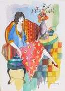 Highly Collectible Tarkay Original Watercolor on Paper