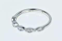 10K White Gold Scalloped Diamond Classic Wedding Band Ring