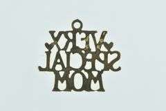 14K Yellow Gold Very Special Mom Word Cut Mother's Day Charm/Pendant
