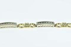 14K Yellow Gold 1.00 Ctw Diamond Inset Two Tone Bar Bracelet