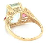 14kt Yellow gold emerald cut Lemon quartz ring
