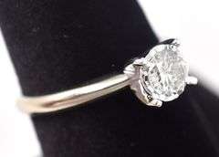 Pretty 10K White Gold Approx. 0.45CTS Solitaire Diamond Ring