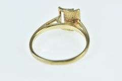 10K Yellow Gold Retro Vintage Diamond Squared Geometric Ring