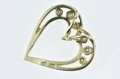 14K Yellow Gold Heart Diamond Love Symbol Romantic Charm/Pendant