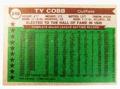 Ty Cobb 1976 Topps Sporting News Baseball Card