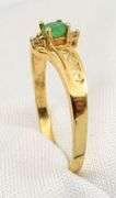 Sweet 14K YG Filigree Emerald Ring