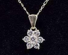 Floral 14K Yellow Gold Diamond Flower Pendant